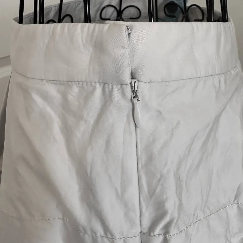 J. Crew 100% Cotton Pastel Grey Tiered Ruffled Skirt A-Line Preppy Minimalist 4